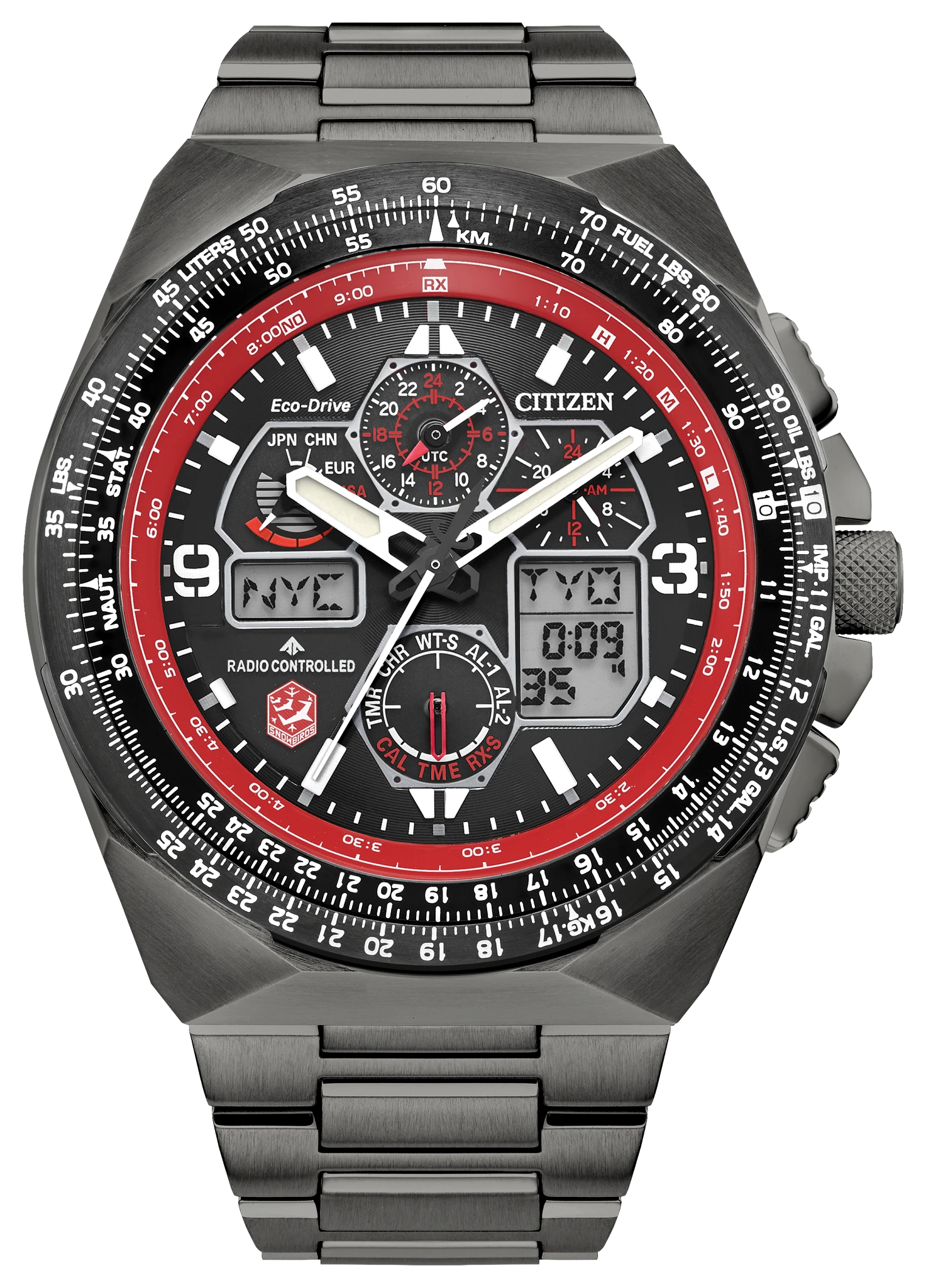 Promaster Skyhawk A-T Black Dial Stainless Steel Bracelet